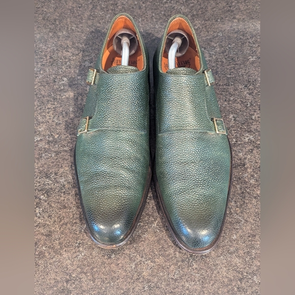 Size 10 dark green and gold leather John Fluvog dress shoes - Picture 3 of 8